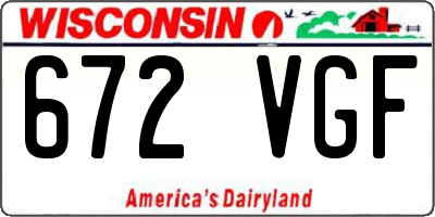 WI license plate 672VGF