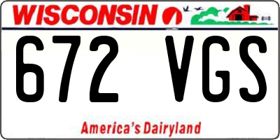 WI license plate 672VGS