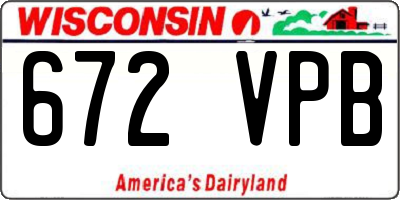 WI license plate 672VPB