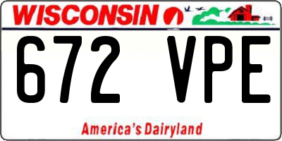 WI license plate 672VPE