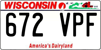 WI license plate 672VPF