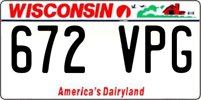 WI license plate 672VPG