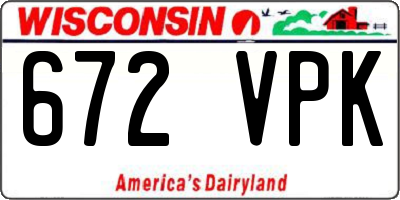 WI license plate 672VPK