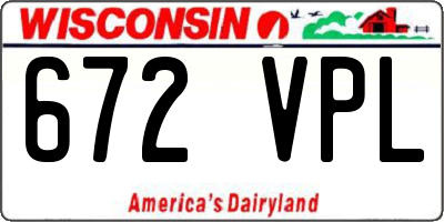 WI license plate 672VPL