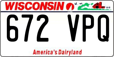 WI license plate 672VPQ