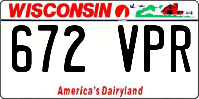WI license plate 672VPR