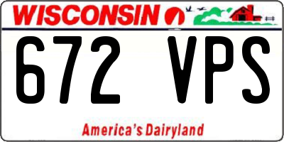 WI license plate 672VPS
