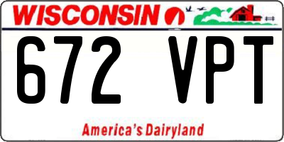 WI license plate 672VPT
