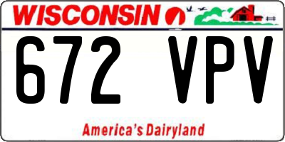 WI license plate 672VPV