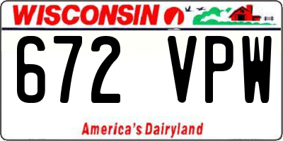 WI license plate 672VPW