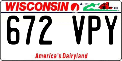 WI license plate 672VPY