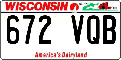 WI license plate 672VQB