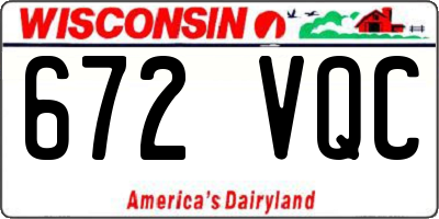 WI license plate 672VQC