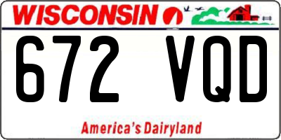 WI license plate 672VQD