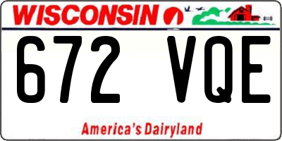 WI license plate 672VQE