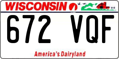 WI license plate 672VQF