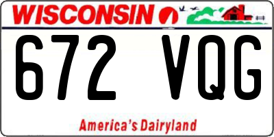 WI license plate 672VQG