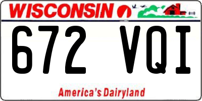 WI license plate 672VQI