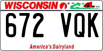 WI license plate 672VQK