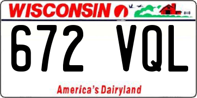 WI license plate 672VQL