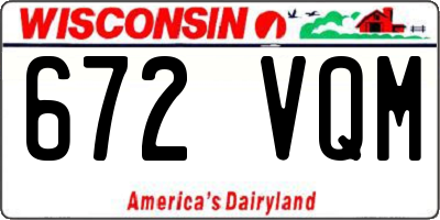 WI license plate 672VQM