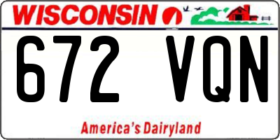 WI license plate 672VQN