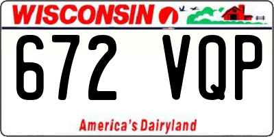 WI license plate 672VQP