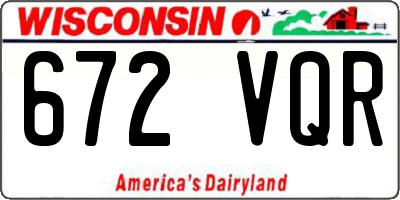 WI license plate 672VQR