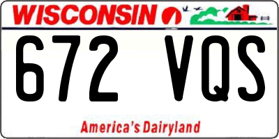 WI license plate 672VQS
