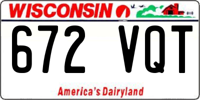 WI license plate 672VQT