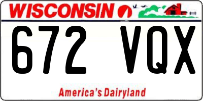 WI license plate 672VQX