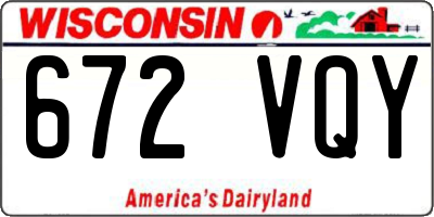 WI license plate 672VQY
