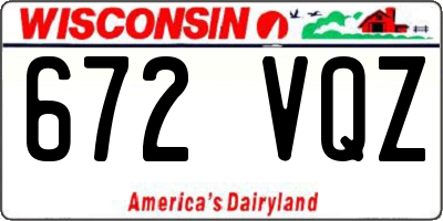 WI license plate 672VQZ