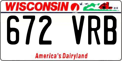 WI license plate 672VRB