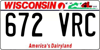 WI license plate 672VRC