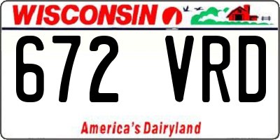 WI license plate 672VRD