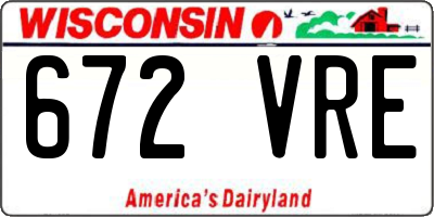 WI license plate 672VRE