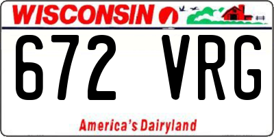 WI license plate 672VRG