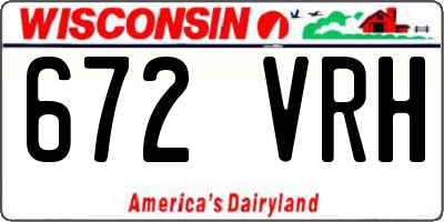 WI license plate 672VRH