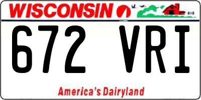 WI license plate 672VRI