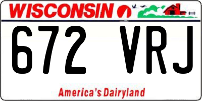 WI license plate 672VRJ