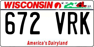WI license plate 672VRK