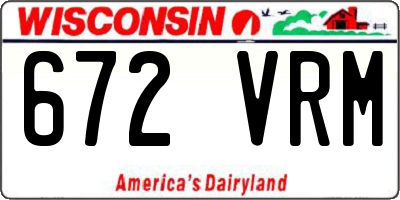 WI license plate 672VRM