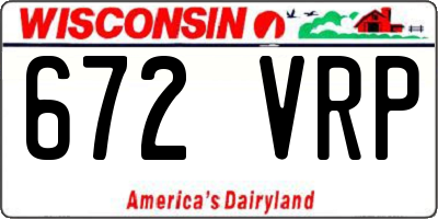 WI license plate 672VRP
