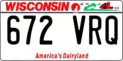 WI license plate 672VRQ