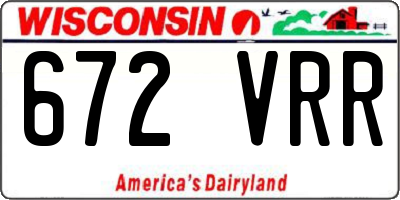 WI license plate 672VRR