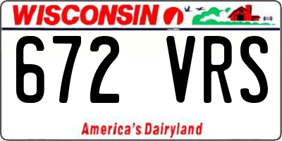 WI license plate 672VRS