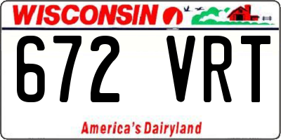 WI license plate 672VRT