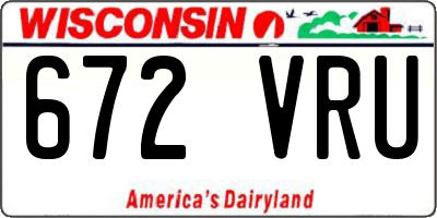 WI license plate 672VRU