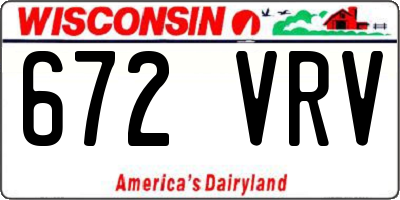 WI license plate 672VRV